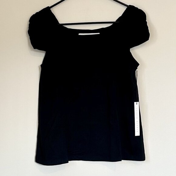 NWT REVOLVE Susana Monaco Black Capped Short Sleeve Top - Size Small - Picture 1 of 6